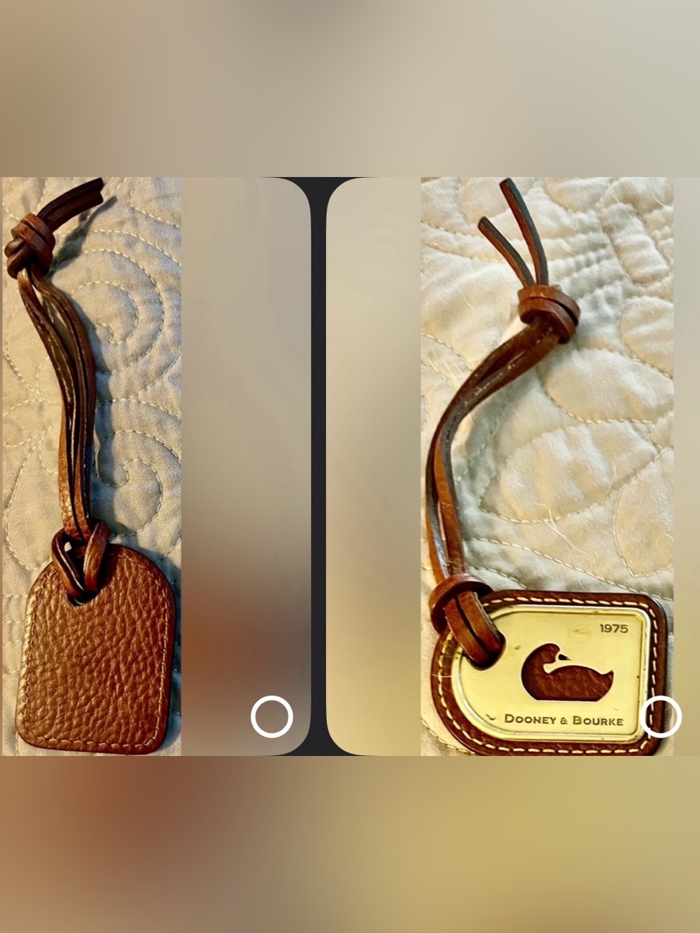 Genuine Dooney & Bourke Italian Florentine Leather Convertible Shopper & Charm - Picture 12 of 16
